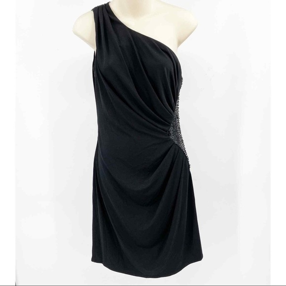 Jessica Simpson one shoulder black cocktail dress - Picture 1 of 6